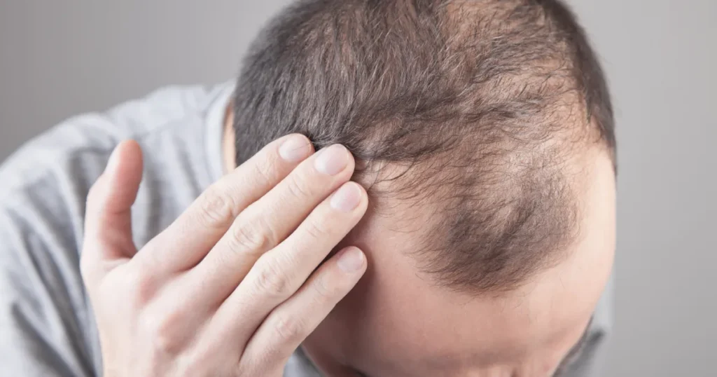 A man showing early signs of hair loss before considering a hair transplant in Knoxville, TN.
